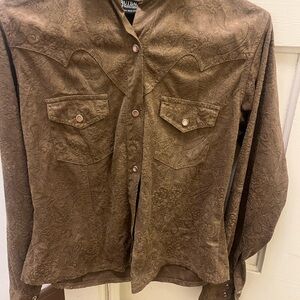 Brown Western-Style Snap-up Shirt